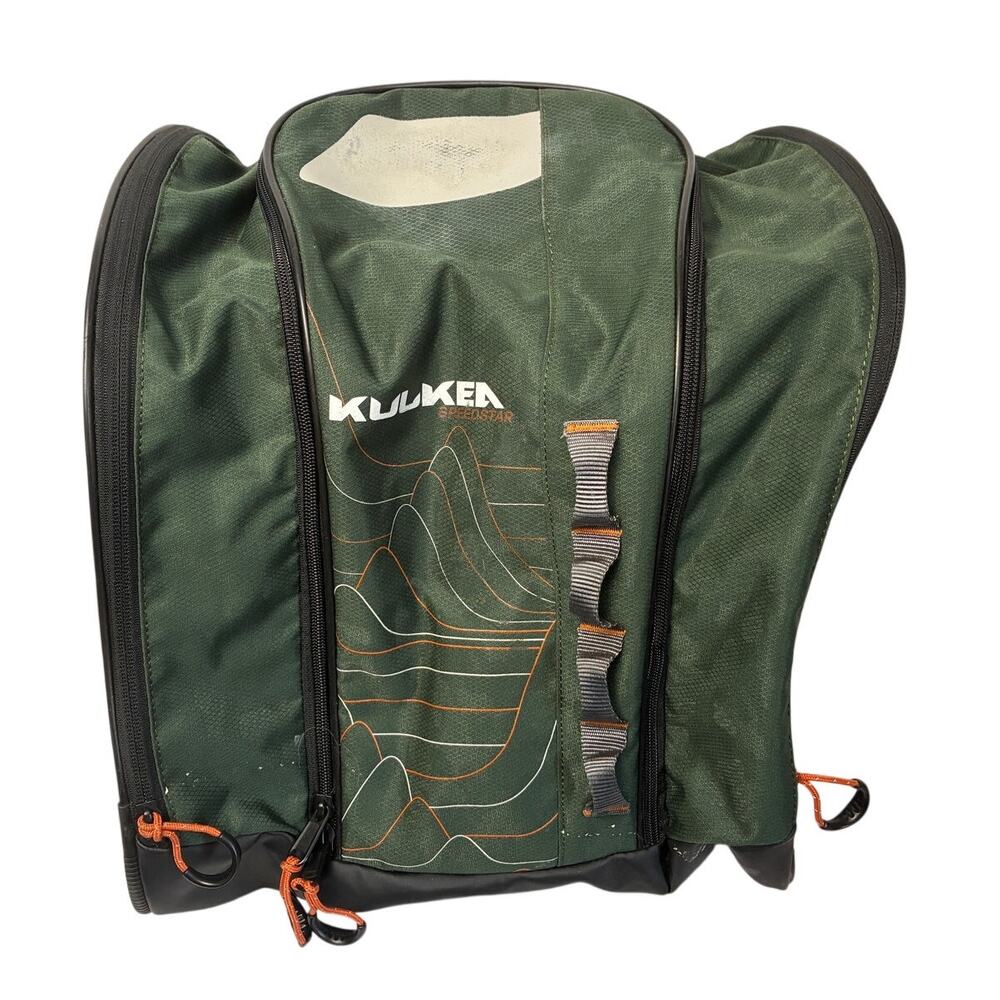 KULKEA Kid's Speed Star Ski Snowboard Boot Bag 35L Backpack Green Helmet Gear